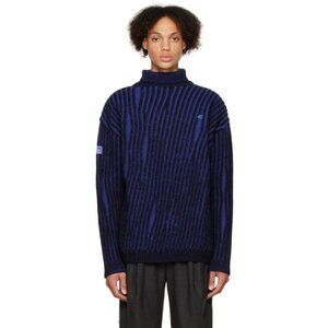 Ader Error Frank Turtleneck Size A3 L Oversized Mens Blue Sweater $485